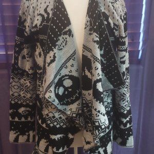 Jack Skellington Winter Open Front Cardigan Sweater
